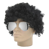 Peruca Festa Nega Maluca Black Power Preta culos Aviador Cor Preto